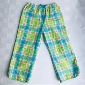 Talbots Kids Blue & Green Plaid Capri Pants